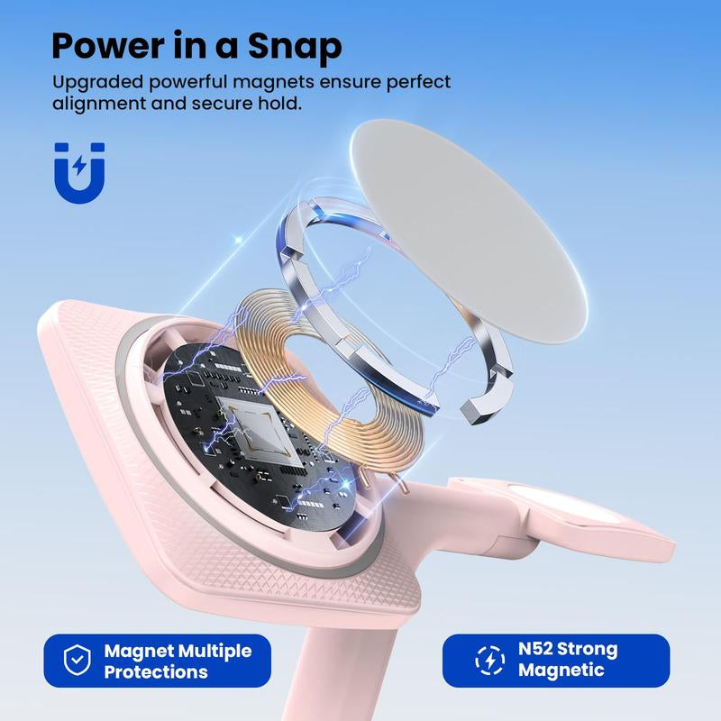 Wireless Charging Station for Iphone Mag-Safe, 3-In-1 Foldable Charger Phone Stand for Iphone 16/15/14/13/12 Pro/Max/Plus - for Airpods - for Apple Watch 2-10/Ultra