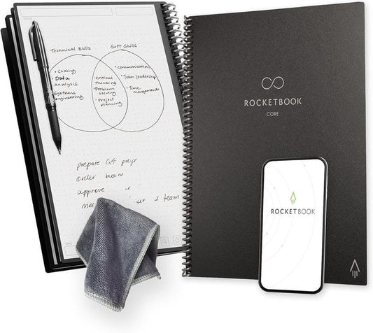 Durable Reusable Spiral Notebook with Dotted Pages, App-Connected, Erasable, 8.5X11 Letter Size, Ideal for School, Work, and Creative Projects