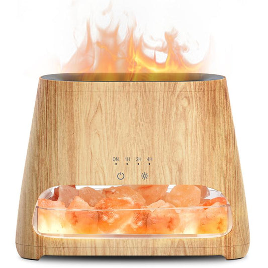 (Single Pack )SALKING 2-In-1 Air Purifier & Humidifiers for Home&Office, Essential Oil Aroma Diffuser with Night Light Flame Salt Lamp, Home Decor, for Smoke & Pets